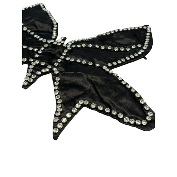 Jumisee Butterfly Top Womens Size M Black Open Back Beaded Rhinestone - Picture 6 of 10